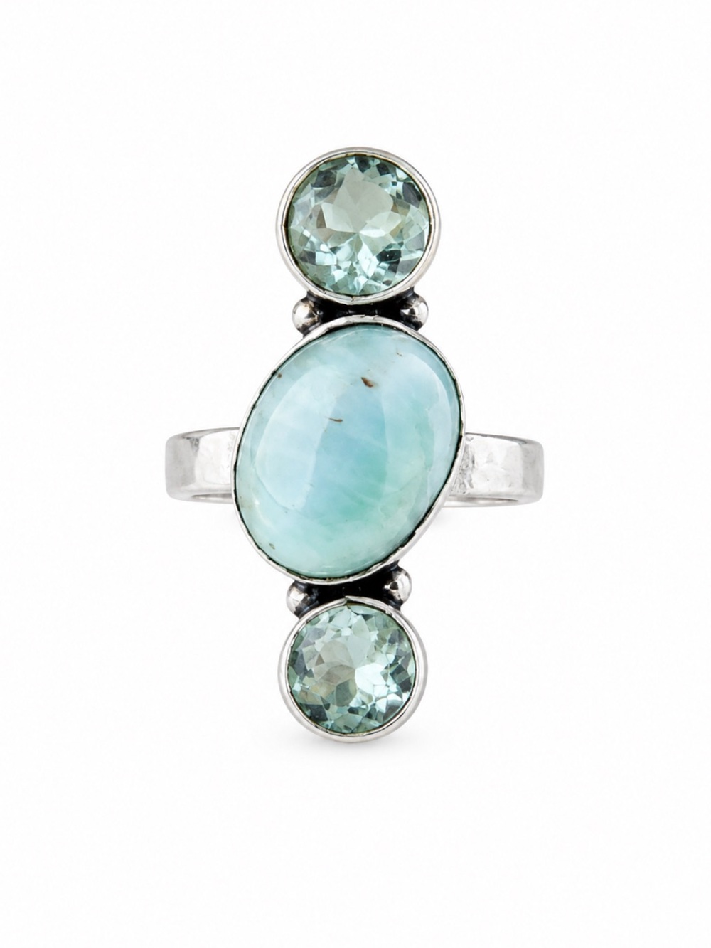 Larimar & Blue Topaz Silver Ring